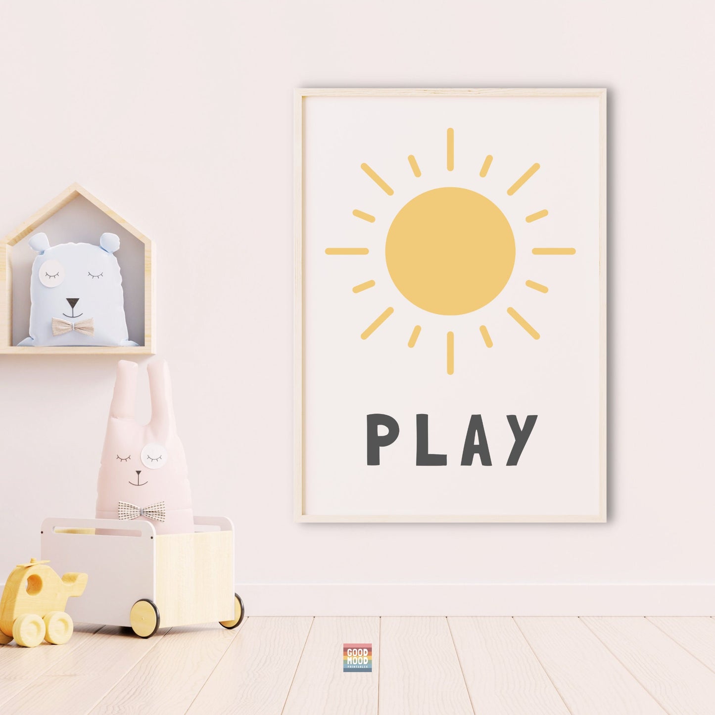 Play All Day Printable Set of 3, let's play sign, play sign room, play all day sign, kids wall decor, Nursery educational posters, lets play