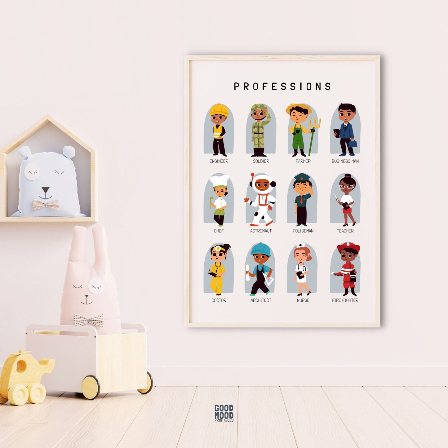 Professions Print, Montessori Educational, Homeschooling Learning Poster, Preschool Educational Print, Montessori Classroom Decor