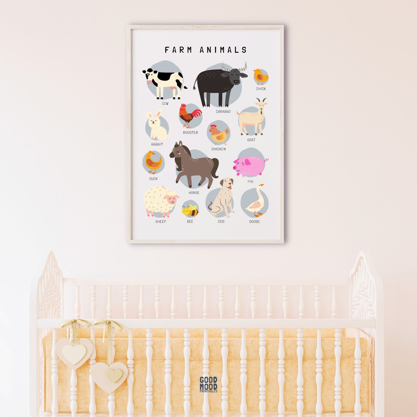 Farm Animals Educational Posters, Homeschool Preschool Downloadable Prints, Printable Montessori Materials, Homeschool Decor,Educational Art