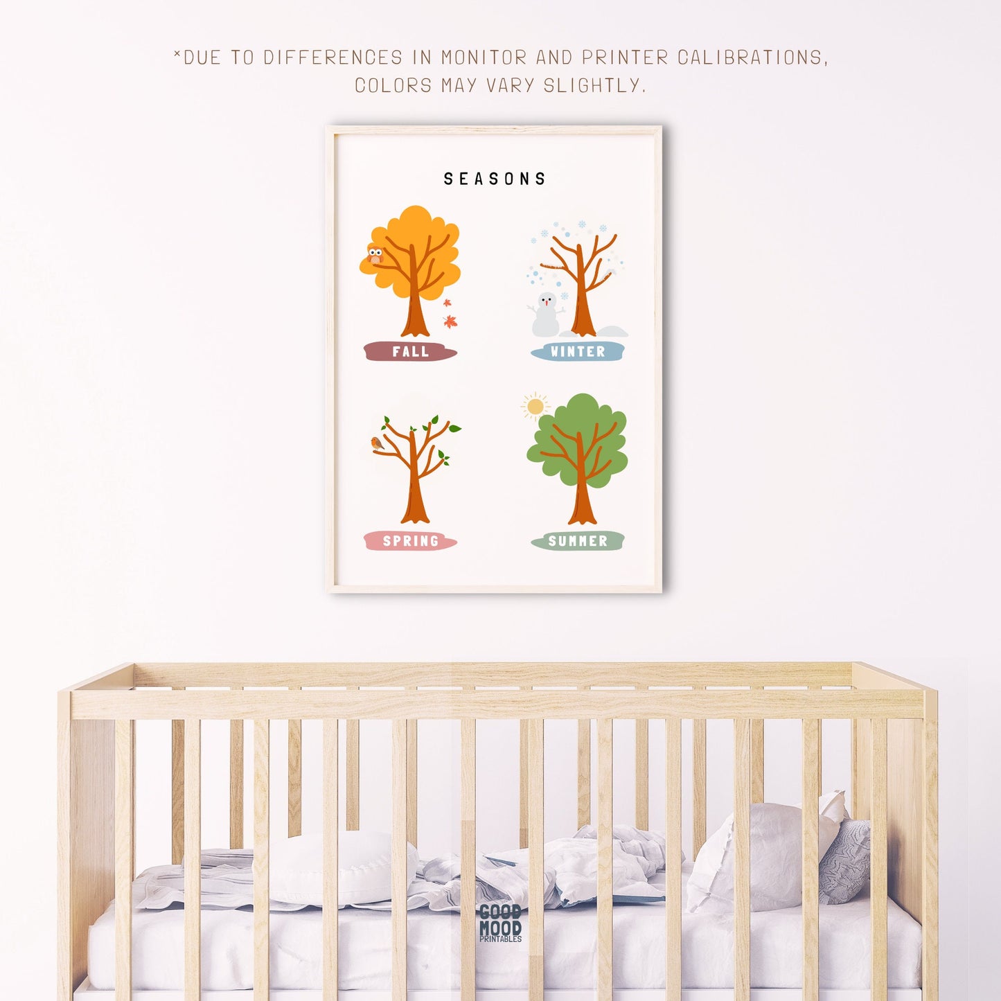 Seasons Poster, Seasons Print, Printable Wall Art, Educational Poster, Classroom Decor, Homeschool Decor, Nursery Wall Art, Playroom Posters