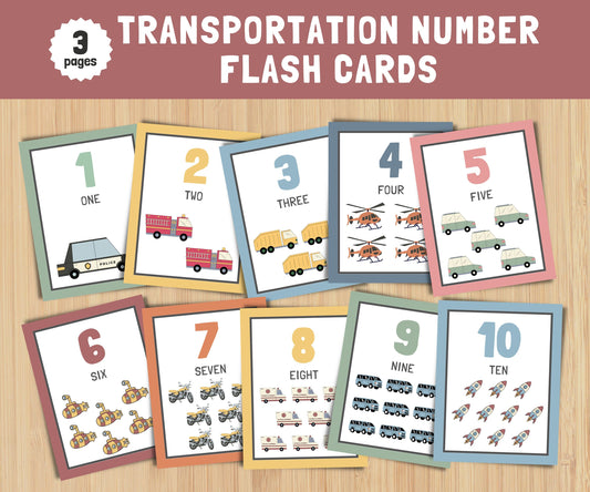 Montessori Numbers Cards, Counting Practice Flash Cards, Flash Cards for Preschool, Pre-k, Kindergarten, Counting to 20, Preschool Math